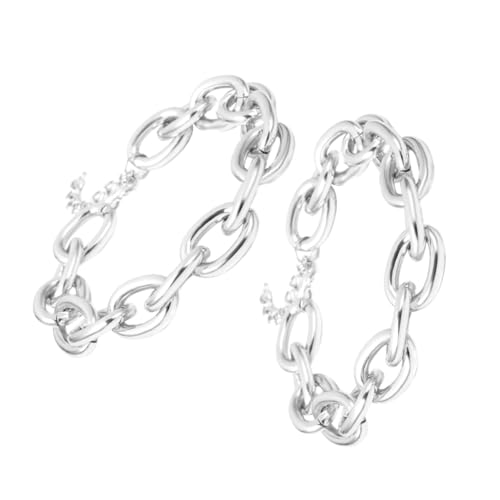 VERDANVERSE 2 Stück Chunky Gliederkette Damen Vintage Punk Halskette Geometrischer Choker aus Aluminium Robuste Statement Kette für Frauen und Mädchen Vielseitig Kombinierbar von VERDANVERSE