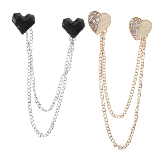 VERDANVERSE 2 Stück Damen Brosche mit Strass Herz und Modischer Quaste Anstecknadel für Schal Strickjacke Pullover Kleid und Mantel Romantisches Design von VERDANVERSE