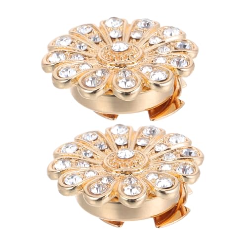VERDANVERSE 2 Stück Damen Manschettenknöpfe aus Robustem Legierung mit Funkelnden Strass-blumen Abnehmbare und Dekorative Knopfüberzüge für Hemden Kleider und Festliche Anlässe von VERDANVERSE