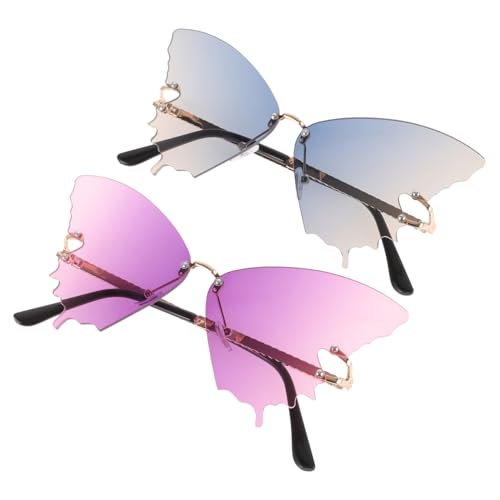 VERDANVERSE 2 Stück Damen Sonnenbrillen Schmetterlingsform Leichtes PC Material UV Schutz Partybrillen für Strand Urlaub Sommer Accessoire VERDANVERSE 2 Stück Damen Sonnenbrillen Schmetterlingsform Leichtes PC Material UV Schutz Partybrillen für Strand Urlaub Sommer Accessoire von VERDANVERSE
