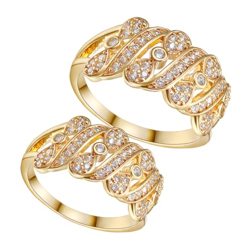 VERDANVERSE 2 Stück Eleganter Damen Ring mit Zirkonia Schleifen Kupferner Schmuck für Alltag und Party Komfortabel Tragbarer Fingerschmuck Modischer Ring für Festliche Anlässe von VERDANVERSE