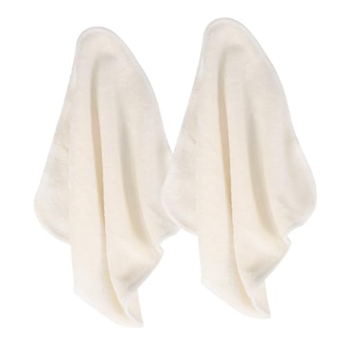 VERDANVERSE 2 Stück Exfolierende Gesichtsreinigungstücher aus Bambusfaser Waschhandschuh für Sanfte Hautreinigung Wiederverwendbare Handtücher Beige von VERDANVERSE