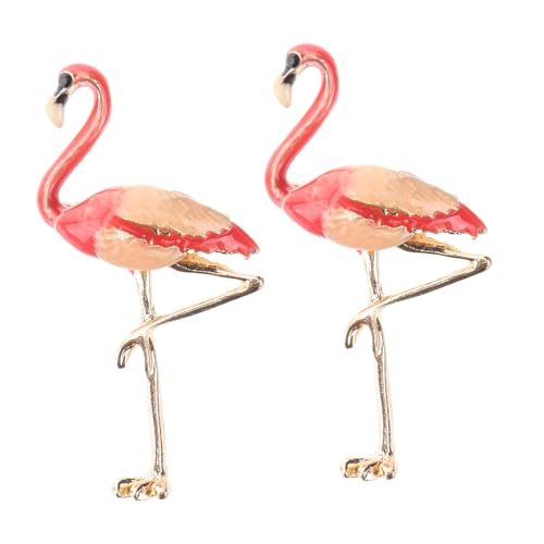 VERDANVERSE 2 Stück Flamingo Broschen Anstecknadeln aus Legierung Rote Dekorative Kleidungsnadeln für Damen Vielseitig Verwendbar für Mäntel Kleider Jacken und Taschen von VERDANVERSE