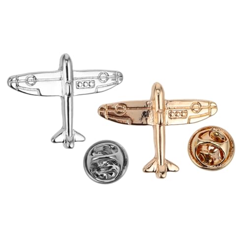 VERDANVERSE 2 Stück Flugzeug Anstecknadeln aus Langlebige Leichte Broschen für Anzug Hemd und Jacke Accessoires für Flugzeugfans und Formelle Anlässe von VERDANVERSE