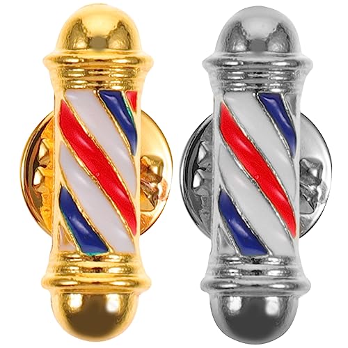 VERDANVERSE 2 Stück Friseurbroschen Haarpol Stab Anstecknadeln Vintage Broschen für Kleidung Herren Damen Schmuckaccessoires Gold und Silber von VERDANVERSE
