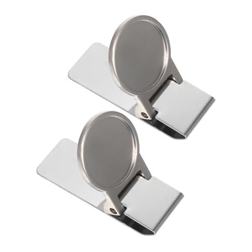 VERDANVERSE 2 Stück Geldbörse aus Edelstahl Bankwesen Bindemittel Kreditkarteninhaber Blockierung Griff geldbörse Clip Geldclip Kleiner Büroclip tragbarer Kleiner Clip Rostfreier Stahl Silver von VERDANVERSE