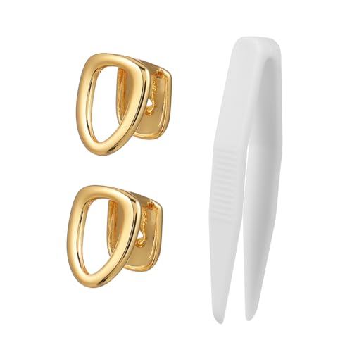 VERDANVERSE 2 Stück Goldfarbene Einzelzahn Zahnkappe Hip Hop Party Schmuck Cosplay Zubehör Leichte Metallzähne für Rapper Fans Geschenkidee von VERDANVERSE