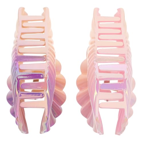 VERDANVERSE 2stücke Muschel-haarspange Mit Farbverlauf Und Marmormuster Haarklammer Aus Harz Für Frauen Und Mädchen Modisches Haar-accessoire Für Frisuren Und Styling von VERDANVERSE