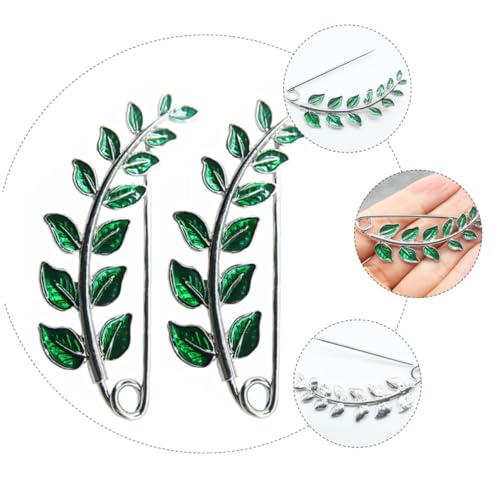 VERDANVERSE 2 Stück Grüne Broschen Schalschnallen mit Tropf Leichte Anstecknadeln für Damen Kleidungsschmuck Vielseitige Schal und Umhangbefestigung Modischer Accessoire für Partys von VERDANVERSE