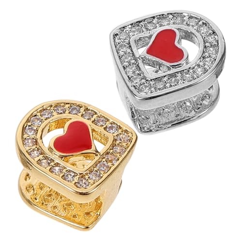 VERDANVERSE 2 Stück Hip Hop Teeth Grills Single Teeth Cap mit Nieten Herz Design Leichtes Ergonomisches Rapper Schmuck Halloween Kostüm Accessoire für Männer und Frauen von VERDANVERSE