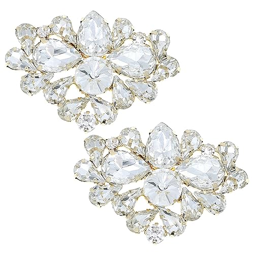 VERDANVERSE 2 Stück Hochzeit Schuhclips mit Kristallverzierung Dekorative Strass Schnallen für High Heels Pumps und Flats Elegantes Schuhschmuck Zubehör für Besondere Anlässe und Tägliche von VERDANVERSE