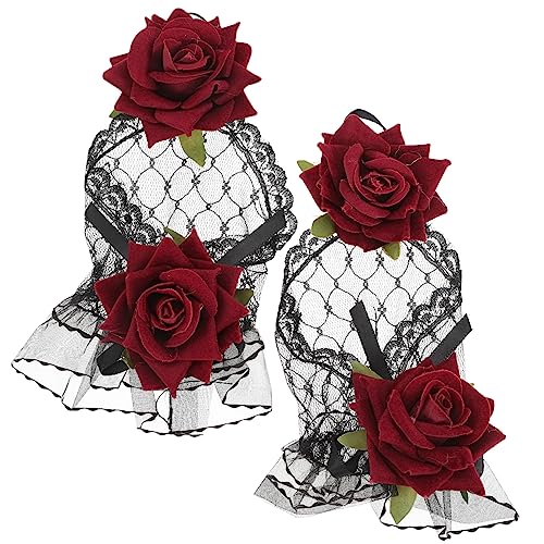 VERDANVERSE 2 Stück Hochzeits Lace Handschuhe mit Blumenmuster für Braut Brautjungfer und Besondere Anlässe von VERDANVERSE
