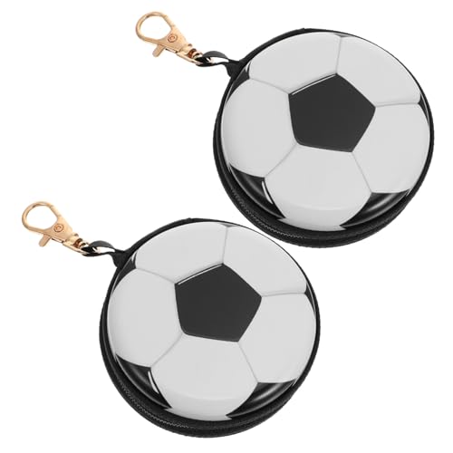 VERDANVERSE 2 Stück Kleine Münzgeldbörse aus Blech mit Fußball Muster Kompakte Mini Geldbörse mit Reißverschluss zur Aufbewahrung von Kleingeld Schlüssel und Kleinen Accessoires Praktischer von VERDANVERSE