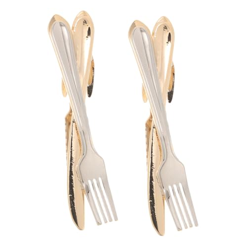 VERDANVERSE 2 Stück Krawattenklammer für Herren im Besonderen Besteckdesign Sichere Halterung für Anzug Hochzeit und Business Events Einfach Anzubringen und im Einsatz von VERDANVERSE