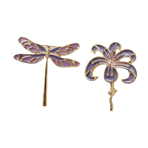 VERDANVERSE 2 Stück Libellen Broschen aus Legierung Modische Blumen Anstecknadeln für Damen Vielseitig Einsetzbar an Kleidern Mänteln Pullovern Eleganter Schmuck für Party und Alltag von VERDANVERSE