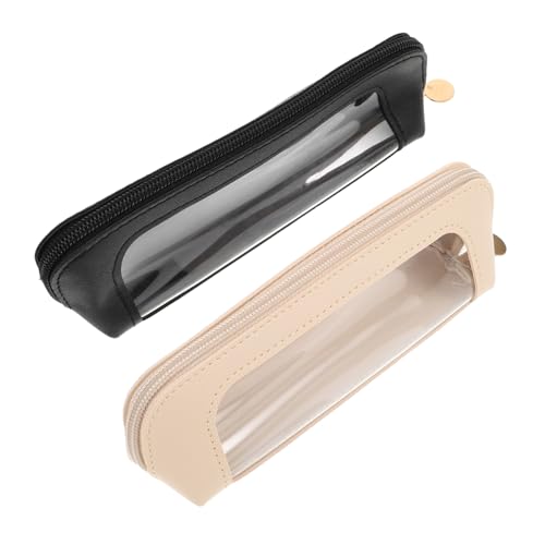 VERDANVERSE 2 Stück Makeup Brush Pouch Transparent PU Kosmetiktasche Reise Make-up Organizer Hohe Kapazität Leicht Tragbar Einfach Zu Reinigen Für Pinsel Und Kosmetik von VERDANVERSE