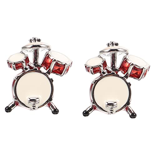 VERDANVERSE 2 Stück Manschettenknöpfe Herren Set Trommel Design Edelstahl Business Anzug Accessoires Tuxedo Shirt Studs Kleine Geschenkidee für Hochzeit und Party von VERDANVERSE
