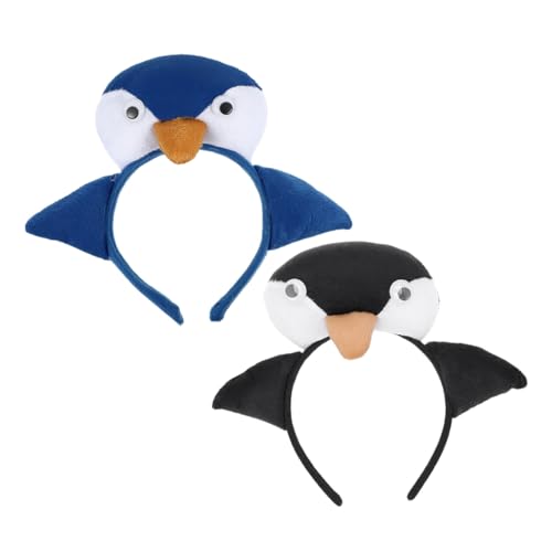 VERDANVERSE 2stücke Pinguin Stirnband Meerestier-design Junge Mädchen Party Kopfbedeckung Bunte Farben Kostüm Accessoire Schulaufführungen Meeresbewohner Tier Haarband von VERDANVERSE