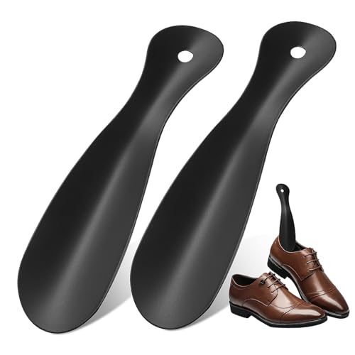 VERDANVERSE 2 Stück Metall Schuhlöffel mit Griff für Senioren Schuhanzieher mit Glatter Oberfläche Langlebig Platzsparend für Damen Herren und Alltagshilfsmittel von VERDANVERSE