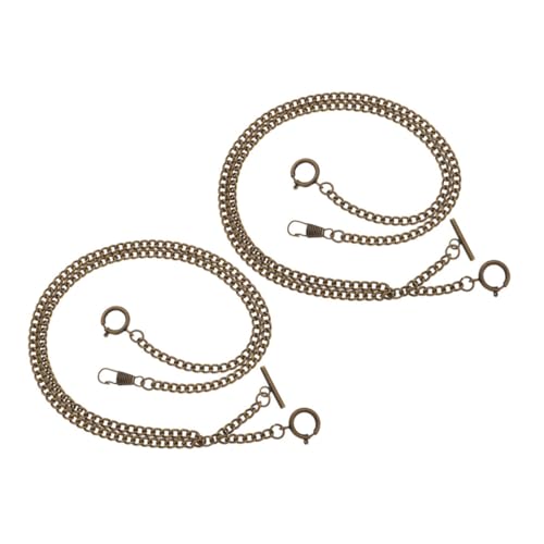 VERDANVERSE 2 Stück Metall Taschenuhrkette Vintage O Ring Design Edle Kette für Herren Westentasche DIY Accessoire für Hochzeit und Alltag Robust und Elegant von VERDANVERSE