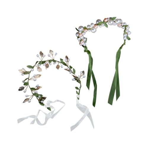 VERDANVERSE 2stücke Perlenkronen Für Damen Und Junge Mädchen Dekoratives Stirnband Aus Kunstperlen Und Metall Für Geburtstagsfeiern Und Partys Als Haarschmuck von VERDANVERSE