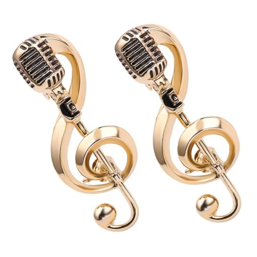 VERDANVERSE 2stücke Broschennadel Mit Mikrofon Und Musiknote Anstecknadeln Für Damen Dekorative Brosche Für Abendkleid Und Hüte Modeschmuck von VERDANVERSE