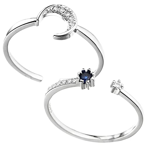 VERDANVERSE 2Stücke Offener Ring Retro Schmuck Damen Ringe Verstellbare Personalisierte Ringe für Mädchen für Festivals und Partys von VERDANVERSE