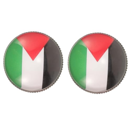 VERDANVERSE 2 Stück Palästina Flaggen Anstecknadeln Metall Broschen für Anzug Hemd Mütze Herren Modische Pin Clips Stilvolle Reversbroschen Modische Accessoires von VERDANVERSE