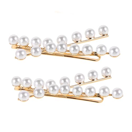 VERDANVERSE 2stücke Metall-haarspangen Künstliche Perlen Haarnadeln Zarte Haarnadeln Seitliche Haarspangen Für Damen Bobby Pins Aus Kunstperlen von VERDANVERSE