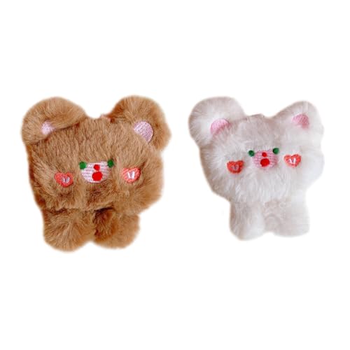 VERDANVERSE 2 Stück Plüsch Bären Brosche Cartoon Anstecker für Kleidung Taschen Rucksack Hüte Niedliche Tierbrosche als Modisches Accessoire von VERDANVERSE
