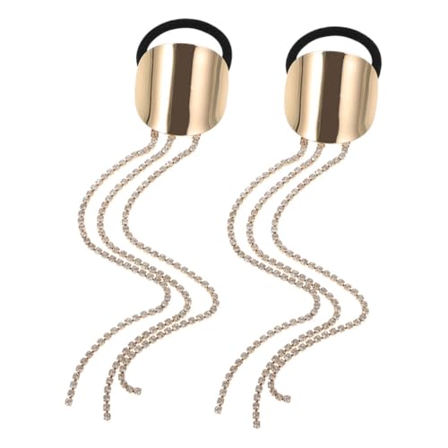 VERDANVERSE 2stücke Elegante Haargummis Für Frauen Elastische Haarseile Mit Quasten Stilvolle Haaraccessoires Für Dünnes Haar Für Einen Luxuriösen Look Und Modernen Stil von VERDANVERSE