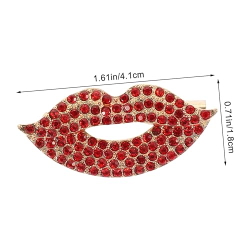 VERDANVERSE 2 Stück Rote Lippen Brosche mit Funkelnden Strasssteinen Modische Anstecknadeln für Damenkleidung Vielseitiges Accessoire für Partys Hochzeiten und Elegante Outfits von VERDANVERSE