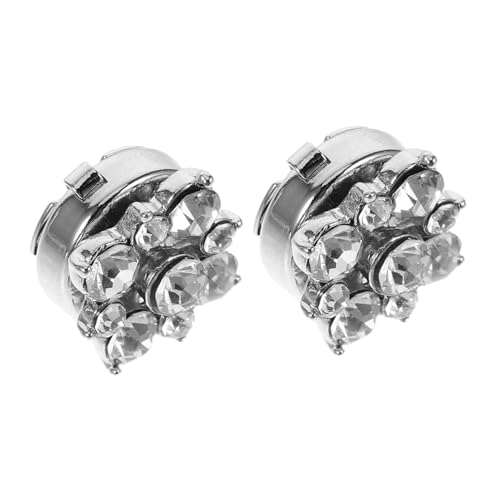 VERDANVERSE 2 Stück Runde Strass Manschettenknöpfe Funkelnde Knopfabdeckungen aus Zinklegierung für Hemdkragen Veredelung für Hochzeit Business und Festliche Anlässe von VERDANVERSE