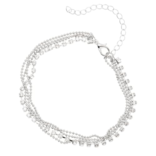 VERDANVERSE 2stücke Künstliche Diamantkette Einfaches Fußkettchen Fußschmuck Aus Legierung Silberfarben Für Damen Und Mädchen Strandspaziergänge Geeignet von VERDANVERSE