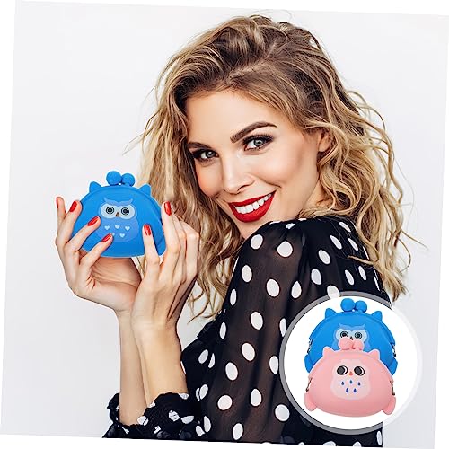 VERDANVERSE 2 Stück Silikon Kleingeldbörse mit Niedlichem Eulenmotiv Kleine Münztasche für Mädchen und Frauen Leicht Kompakt Aufbewahrungstäschchen für Münzen und Ohrhörer von VERDANVERSE