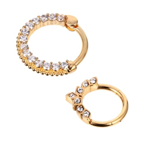 VERDANVERSE 2 Stück Teiliges Nasenring aus Edelstahl mit Schickem Zirkonia Design Eleganter Nasenstecker für Damen und Herren Modisches Piercing Schmuckzubehör Langlebig und Farbbeständig von VERDANVERSE