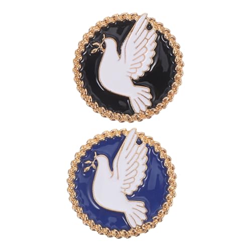 VERDANVERSE 2 Stück Teiliges Peace Dove Anstecknadeln aus Langlebiger Legierung Modische Emaille Broschen für Frauen Dekorative Reverspins Geeignet für Jacken Rucksäcke Schals und Mäntel von VERDANVERSE