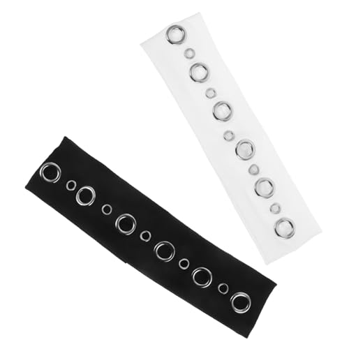 VERDANVERSE 2 Stück Teiliges Punk Rock Stirnband Elastisches Breites Haarband mit Hohlen Ösen Vintage Gepolstertes Design Dehnbar und Langlebig für Musikfestivals Retro Alltagslooks von VERDANVERSE