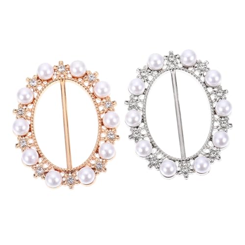 VERDANVERSE 2 Stück Teiliges T Shirt Clips mit Künstlicher Perle und Strass Kleidungsschnallen für T Shirts Hemden Seidenschals und Gürtel Vielseitige Damen Accessoires zur Taillenbetonung von VERDANVERSE