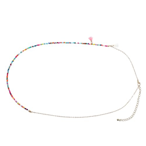 VERDANVERSE 2 Stück Teiliges Verstellbares Perlen Taillenkettenset Boho Stil Bunte Quasten Körperketten Damen Party Schmuck von VERDANVERSE