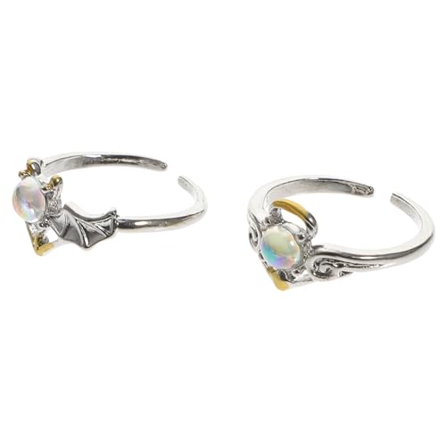 VERDANVERSE 2 Stück Verstellbare Alloy Ringe mit Femininer Schmuck für Verlobung Hochzeit für Freundin und Frauen Elegantes Design Verarbeitung Komfortabel zu Tragen von VERDANVERSE