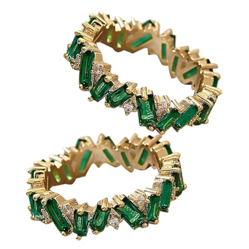VERDANVERSE 2 Stück Verstellbare Damenringe mit Grünem Kupfer Ringe Minimalistischer Fingerring Schmuck für Teenager Mädchen Eleganter Schmuck für Hochzeit und Alltag von VERDANVERSE