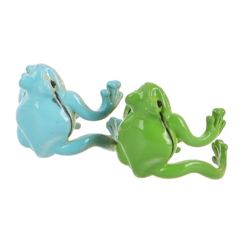 VERDANVERSE 2 Stück Verstellbarer Froschring Damen Offener Animal Ring Niedlicher Grüner und Blauer Schmuck Einstellbarer Minimalistischer Ring für Alltag und Besondere Anlässe von VERDANVERSE