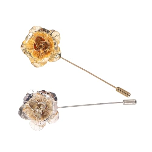 VERDANVERSE 2stücke Rosenblütenbrosche Blumenbrosche Für Herren Herrenbrosche Kleidungsbrosche Mädchenbroschen Kleidungsbroschen Vintage-anstecker Anstecknadelschmuck von VERDANVERSE