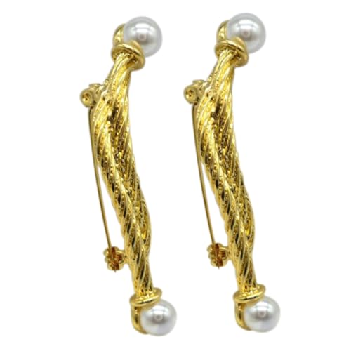 VERDANVERSE 2 Stück Vintage Broschen Teilig Goldfarbene Anstecknadeln Perlen für Damen Kleidung Accessoires Geeignet für Pullover Kleider Schals und Festliche Anlässe von VERDANVERSE