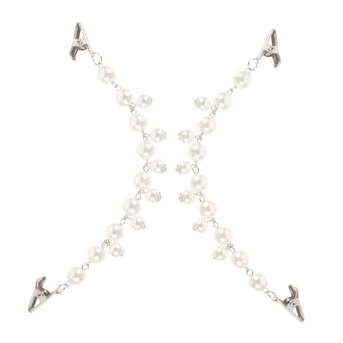 VERDANVERSE 2 Stück Vintage Sweater Clips mit Edlen Perlen Retro Cardigan Kragenhalter Broschen für Damen und Mädchen Vielseitig Einsetzbar für Pullover Schals und Blusen von VERDANVERSE