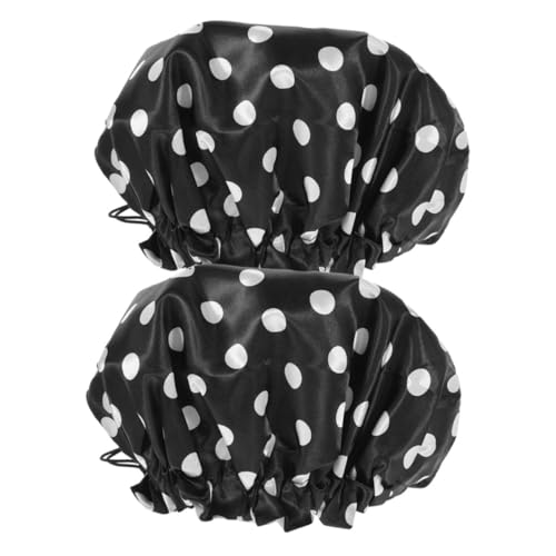 VERDANVERSE 2 Stück Wasserdichte Duschhaube Damen Verstellbar Elastisch Dickes Material Wiederverwendbar Geeignet für Langes Haar Badekappe für Dusche Spa Geschenkidee von VERDANVERSE
