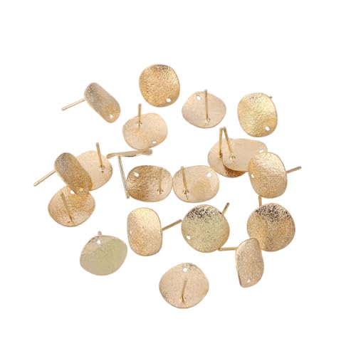 VERDANVERSE 20 Stück Teiliges Flache Ohrstecker aus Legiertem mit Langer Stecker Goldfarbene Ohrpiercings für Damen und Mädchen für DIY Schmuck und Besondere Anlässe von VERDANVERSE