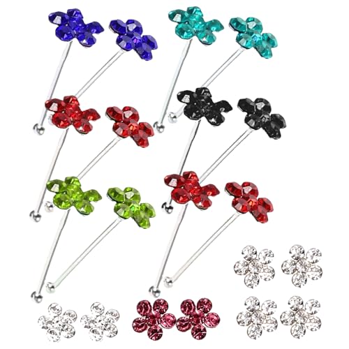 VERDANVERSE 20 Stück Teiliges Nasenpiercing Bunte Blumenform Nasenringe Modische Nasenstecker Körperschmuck Sicher und Angenehm für Damen und Herren von VERDANVERSE