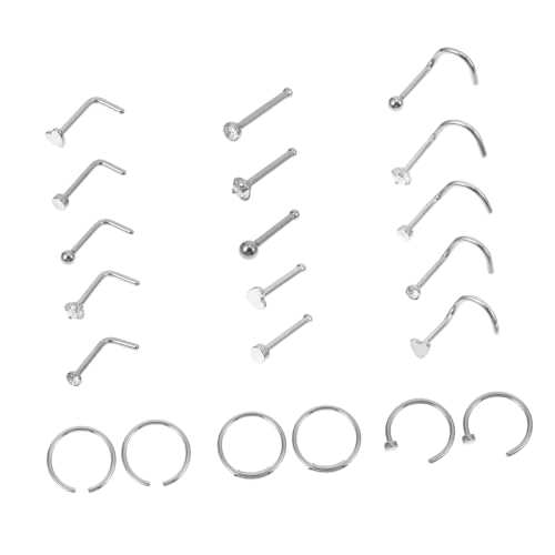 VERDANVERSE 21 Teiliges Nasenringe aus Nasenpiercing Accessoires Rostfrei Langlebig Einfach zu Tragen Geeignet für Damen und Herren Vielseitiges Schmuckset von VERDANVERSE